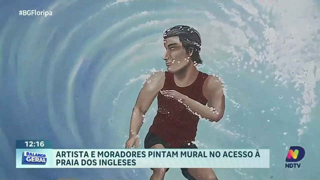 Mural colorido transforma acesso à Praia dos Ingleses com participação da comunidade
