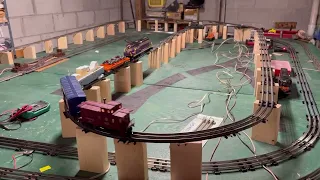 Download 8' x 12' layout update with full track train run. And me! MP3