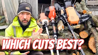 POWER TEST Petrol Vs Battery POLE SAW