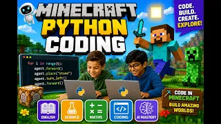 Kids Use Python to Build Minecraft Worlds in Seconds