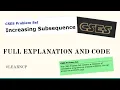 Increasing Subsequence Cses dynamic programming approach solution explanation Pseudo Code
