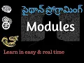 How to import modules in Python in TELUGU Python module Python Tutorial for Beginners Coding Tricks