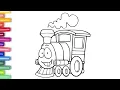 Beautiful Rainbow Train Coloring Book with Happy Songs for Kids