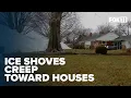 Highest in a number of years Ice shoves dangerously close to houses in Oshkosh Wisconsin
