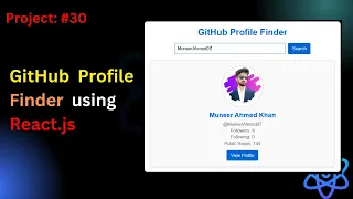 Project Build GitHub Profile Finder App Using React JS