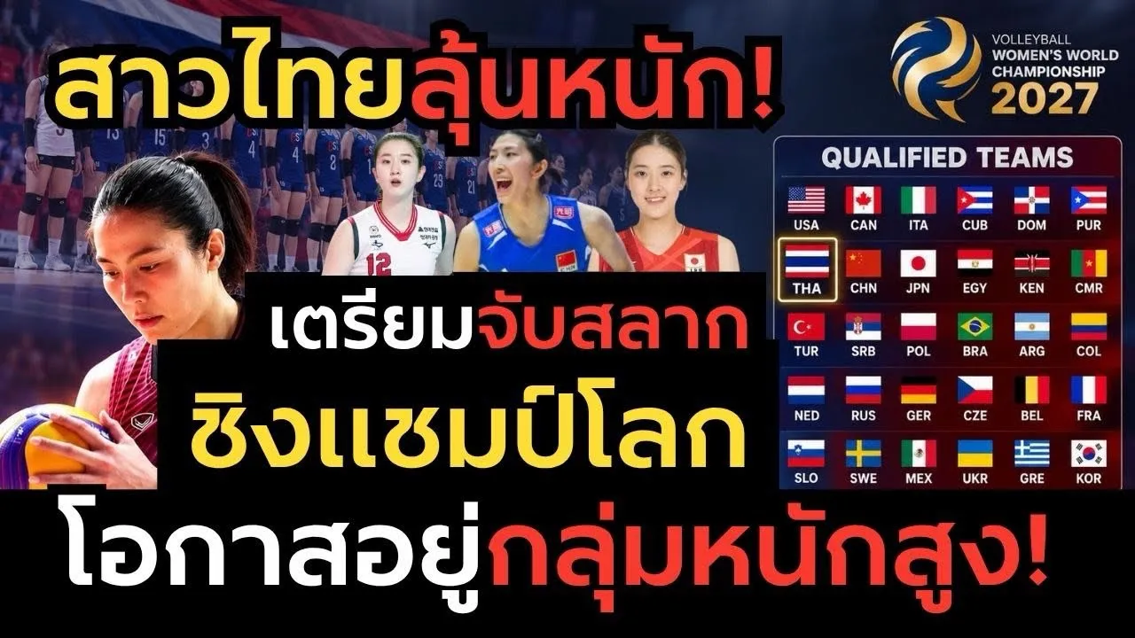 วอลเลย์บอลหญิงไทยลุ้นหนัก! จับสลากชิงแชมป์โลก 2027 ทีมไหนที่เราอยากเจอ และทีมไหนต้องระวัง!
