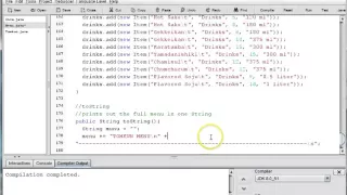 Java Restaurant Part 4 Menu Class 3