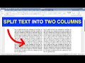 Lagu How To Split Text Into Two Columns In Word