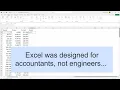 Excel is for accountants not engineers