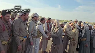 آل علي بن راشد يتقدمهم الشيخ مبخوت  العرادة يقدمون واجب العزاء بوفاة الشيخ حمد بن وهيط العبيدي دندنها