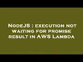 NodeJS execution not waiting for promise result in AWS Lambda