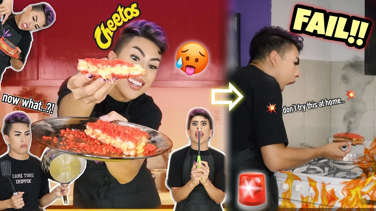 HOT CHEETO GRILLED CHEESE FAIL!!! | Louie's Life