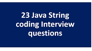 23 Java string coding interview questions Learn With Krishna Sandeep