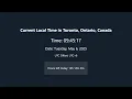 LIVE Clock Current Local Time in Toronto Ontario Canada DevClock
