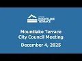 Mountlake Terrace City Council Meeting - December 4 2025