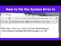 How to Fix the Syntax Error in WordPress