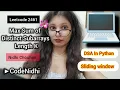 LeetCode 2461 Max Sum of Distinct Subarrays Length K Sliding Window Python Nidhi Chouhan