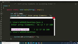 Java program to arrange array elements in ascending order Learn Coding