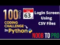 Day 63 100 Days Coding Challenge in Python