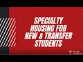 New Transfer Student Specialty Housing Options for 2026-2027