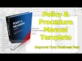 Policy and Procedure Manual Template Created in MS Word - Easy and Fast