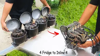 I Turned 4 Fridge Compressors Into an Inline-4 Engine | Designed in Shapr3D