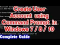 How to create user account using command prompt in Windows 7 8 10 cmd user create Hamro Academy