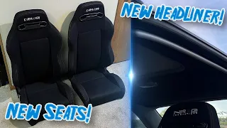 Installing Brand New NRG Seats And New Headliner Daily Driver Civic