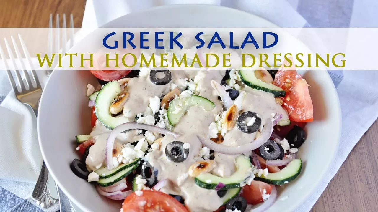 Greek Salad Recipe with Homemade Dressing