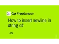 How to insert newline in string c