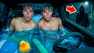 WE BUILT A POOL INSIDE OF OUR CAR AT 3AM…