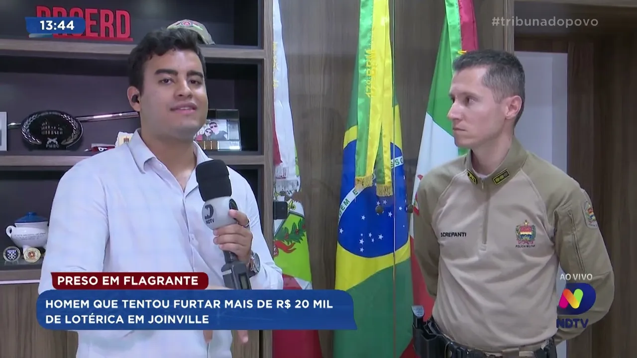 Preso em flagrante: homem que tentou furtar mais de R$ 20 mil de lotérica em Joinville