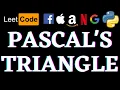 Pascal s Triangle Leetcode Python Solution Python