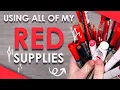 Download Lagu ART WITH ALL MY RED SUPPLIES - Over 40 Pens, Markers, Paints, etc.