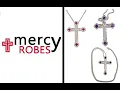 MERCY ROBES PECTORAL CROSS WITH CHAIN STYLE ROYAL BLUE STONE