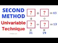 Easy Method for Solving Box Math Puzzle Univariable Technique Step-by-Step Explanation