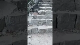 Hiking up to Half Dome in Yosemite is no easy task. Or making the stairways… lots of hard work.