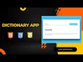 Dictionary App Tutorial HTML CSS JS