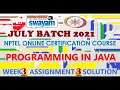 Java in programming-Nptel week 3 assignment 3 nptel NPTEL JAVA SOLUTION July 2021
