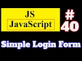 JavaScript Tutorial in Hindi Simple Login Form in JavaScript