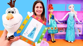 ❄️ Karlar Ülkesi ile Etkinlik Zamanı! Ayşe, Elsa ve Olaf İçin Çerçeve ve Limonata Yapıyoruz 🍋