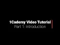 1Cademy Tutorial Part 1 Introduction