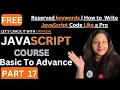 Bonus for JavaScript Reserved Keywords Lets Crack it with Urvashi
