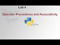 L4 Python Operators - Part 1 Precedence Associativity Rule Python for Beginners