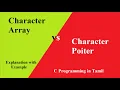 Difference Between Character Array vs Character Pointer C Programming in Tamil