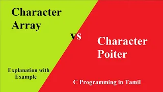 Difference Between Character Array vs Character Pointer C Programming in Tamil