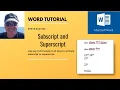 Subscript and superscript text in Word Microsoft Word tutorial