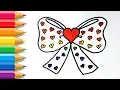 Bow Coloring Page Learn Colors For Girls and Kids How to Draw Bow