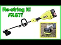 How to replace RELOAD STRING on Ryobi 18V weed trimmer