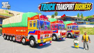 Franklin & Shinchan Collect Indian TATA Trucks And Start Transport Business in GTA 5